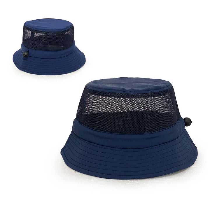 navy mesh nylon bucket hats