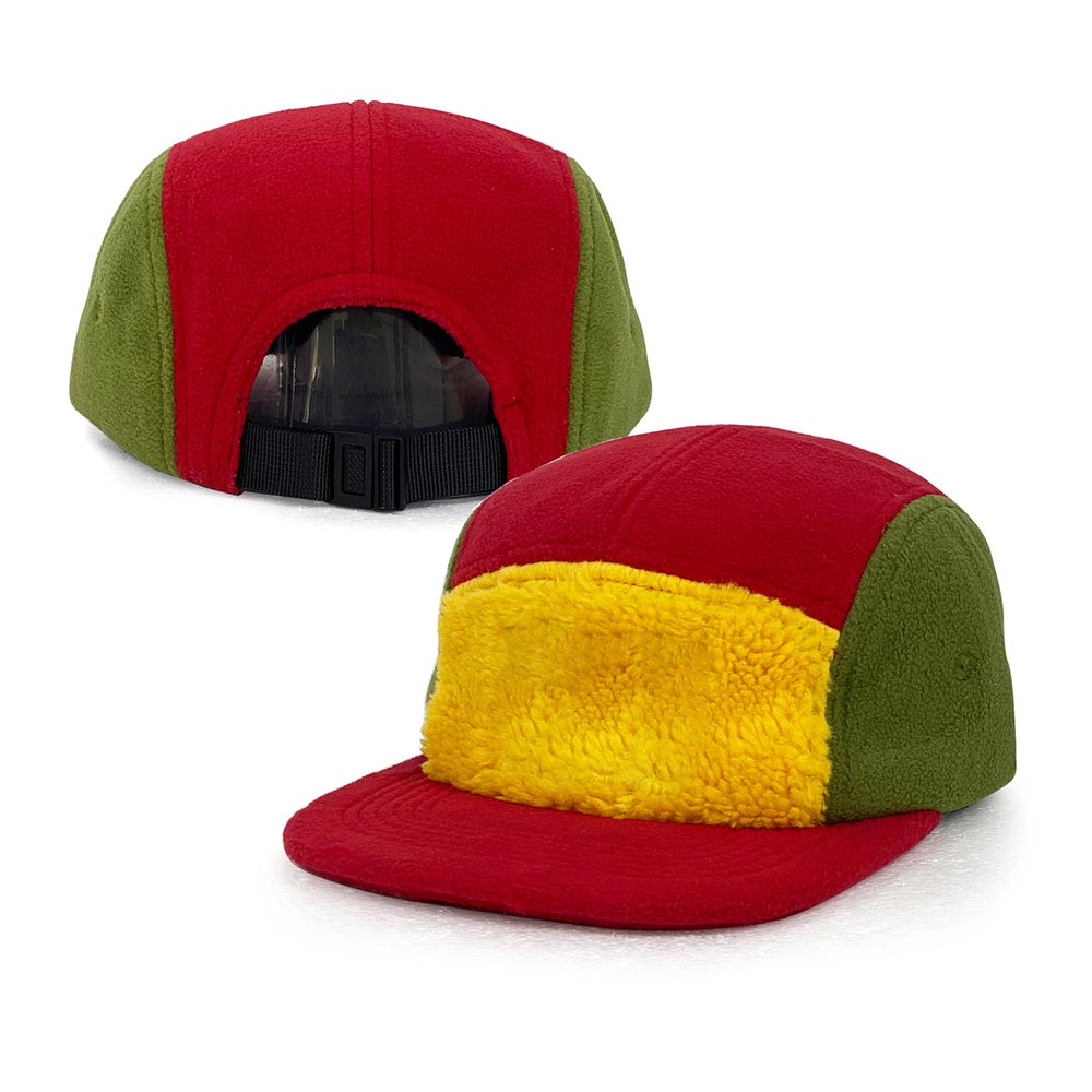 red green yellow Fleece camp cap
