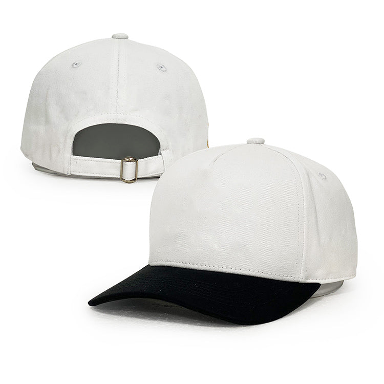 white black 5 panel cotton baseball caps