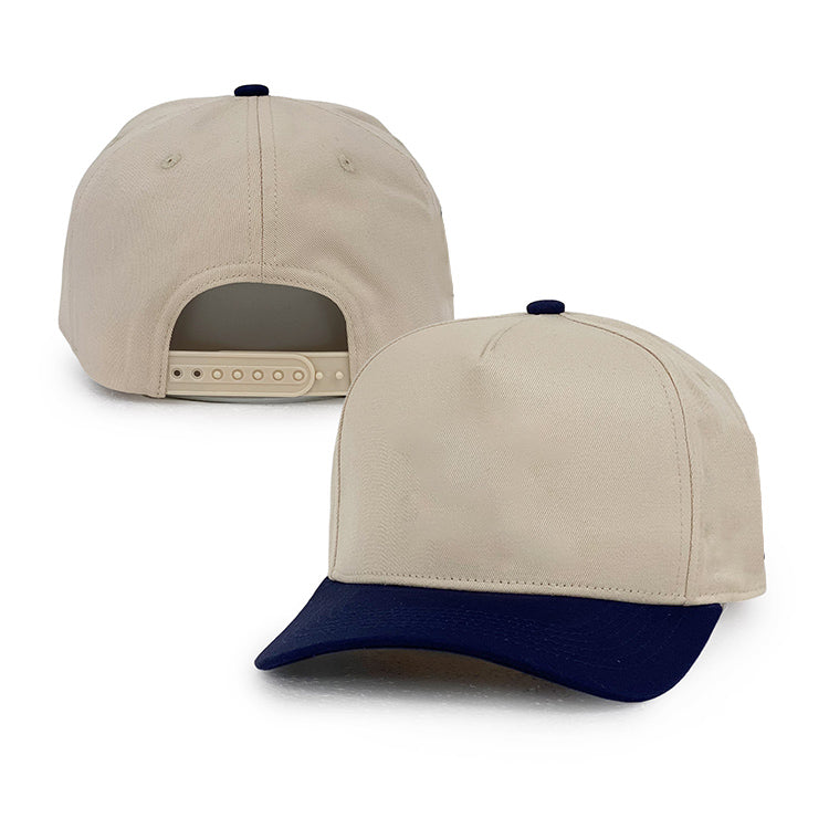 beige 5 panel cotton baseball caps