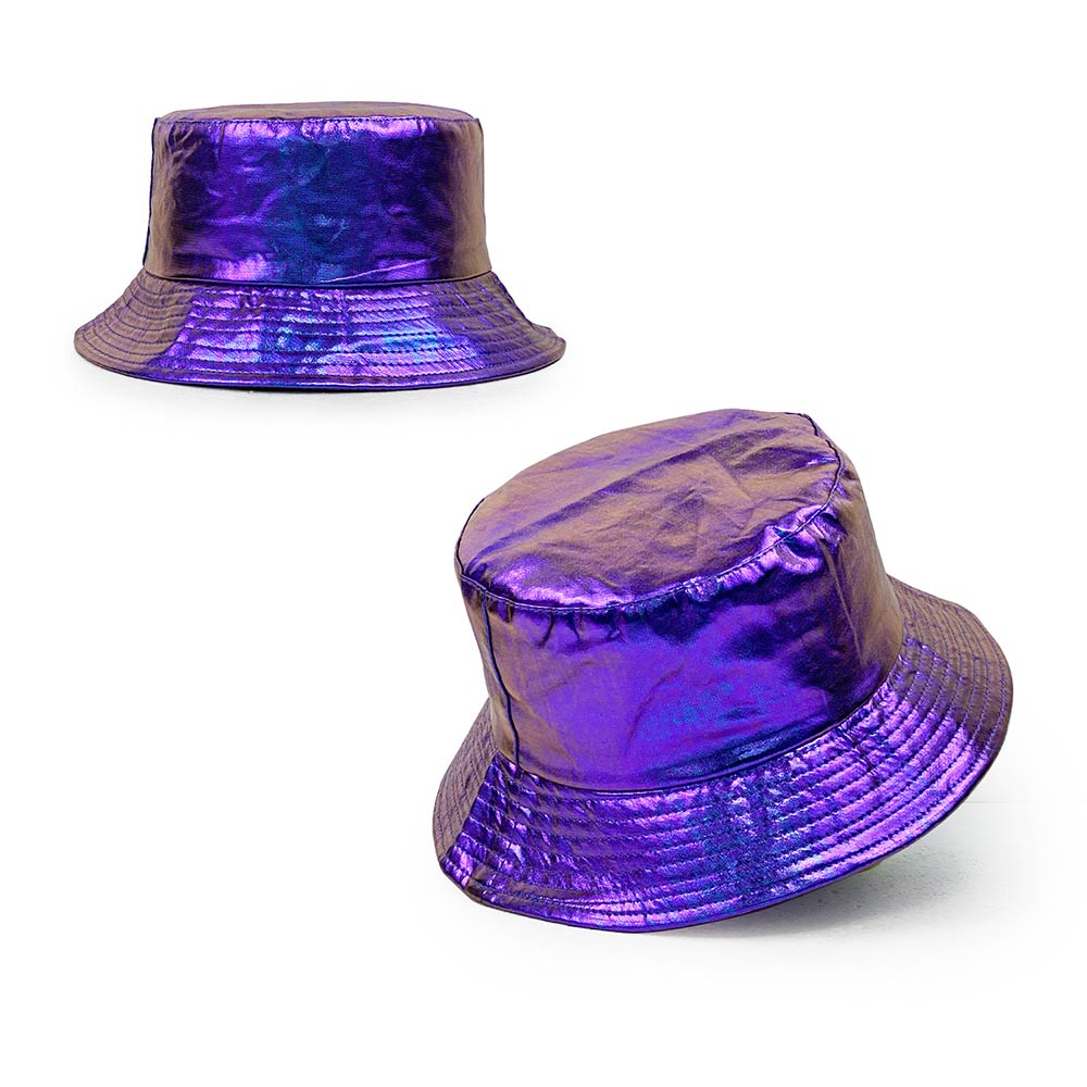 purple polyester bucket hats
