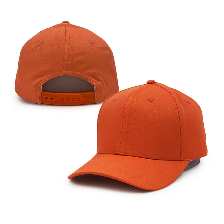 orange cotton 6 panel baseball hats