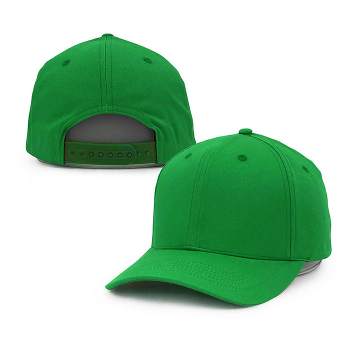 green cotton 6 panel baseball hats
