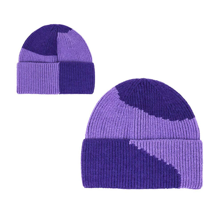 purple polyester cuffed beanie