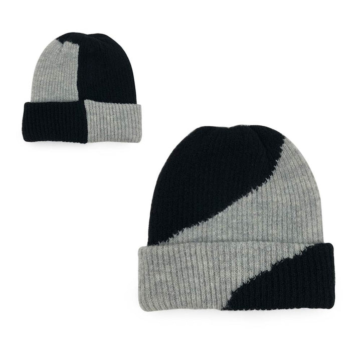 dark gray polyester cuffed beanie