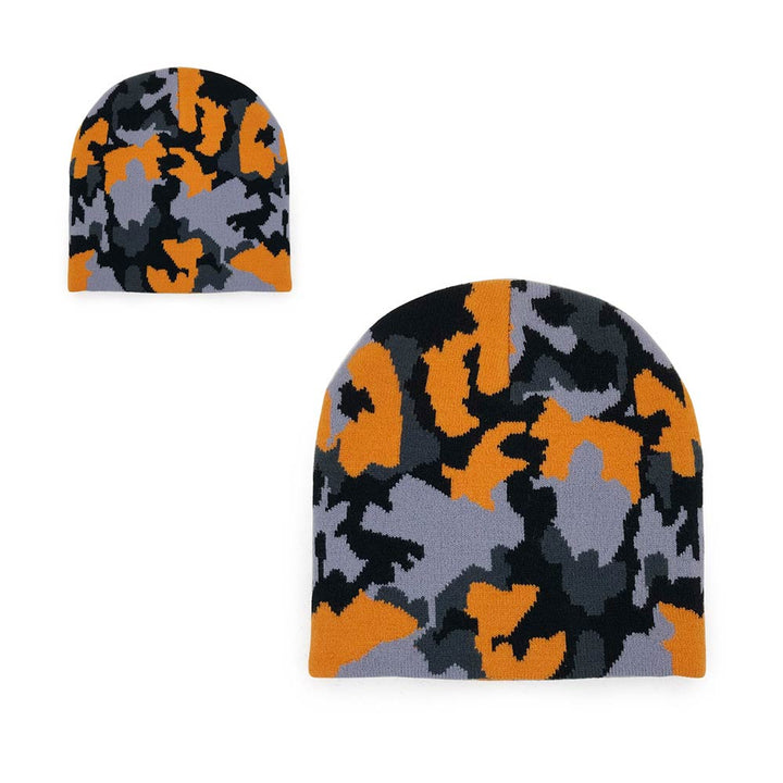 orange polyester Camouflage beanie