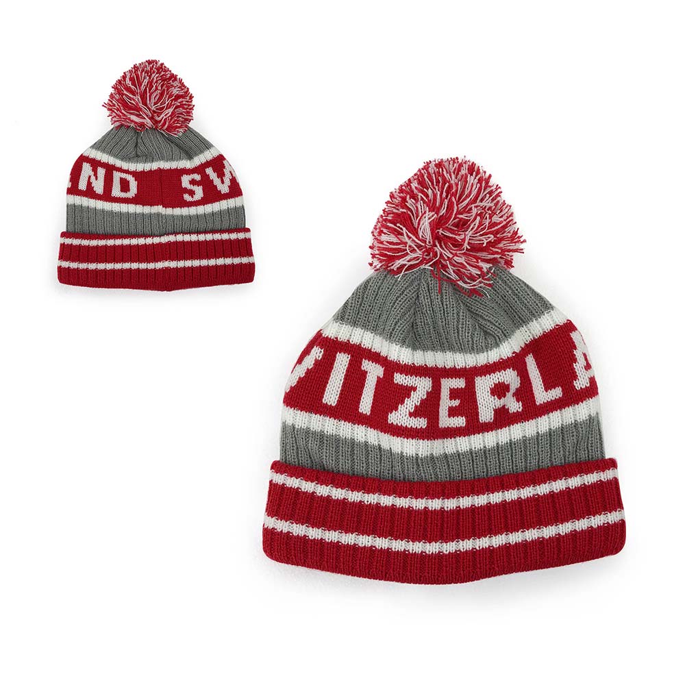 gray polyester Pom beanie