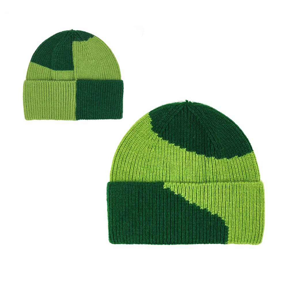 medium sea green polyester cuffed beanie