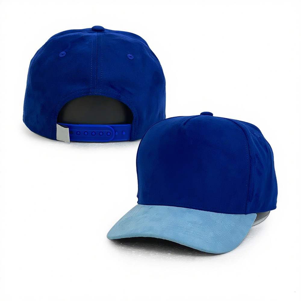 blue suede baseball caps