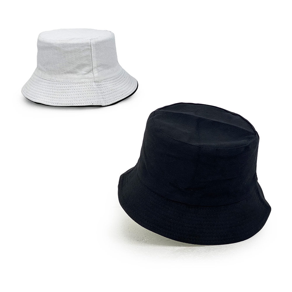 white cotton bucket hats