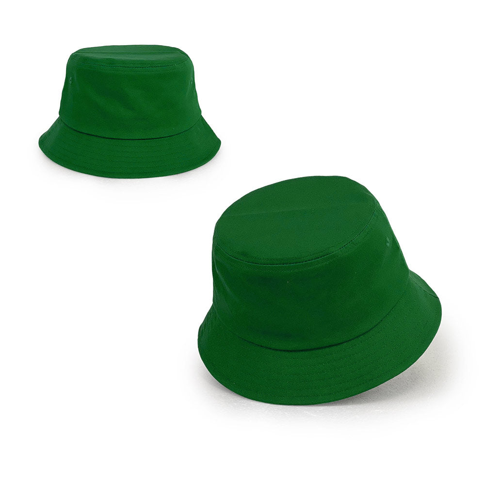 green cotton bucket hats