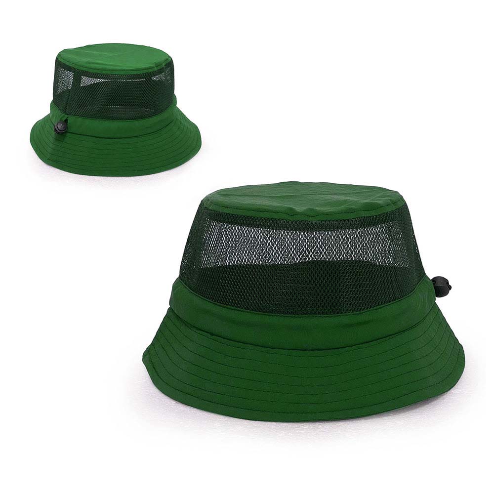green mesh nylon bucket hats