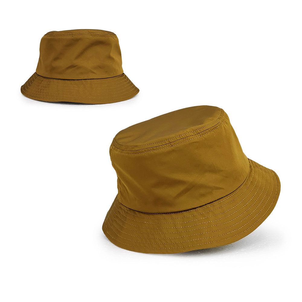 gold nylon bucket hats
