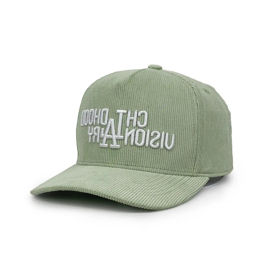 dark sea green corduroy baseball caps