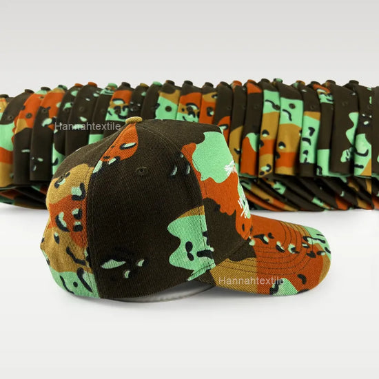 Custom Polyester Camo 5 Panel Baseball Hat 3