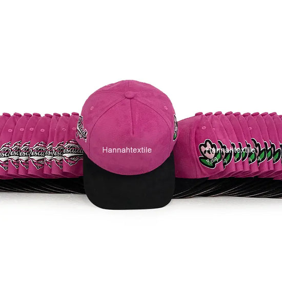 Bulk Suede Baseball Cap, 6 Panel Curve Bill 2