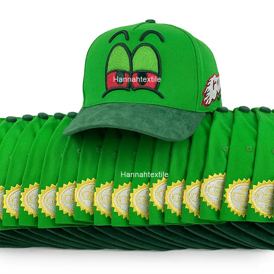 Suede Bill 5 Panel Hat,Dark Green Baseball Cap 1