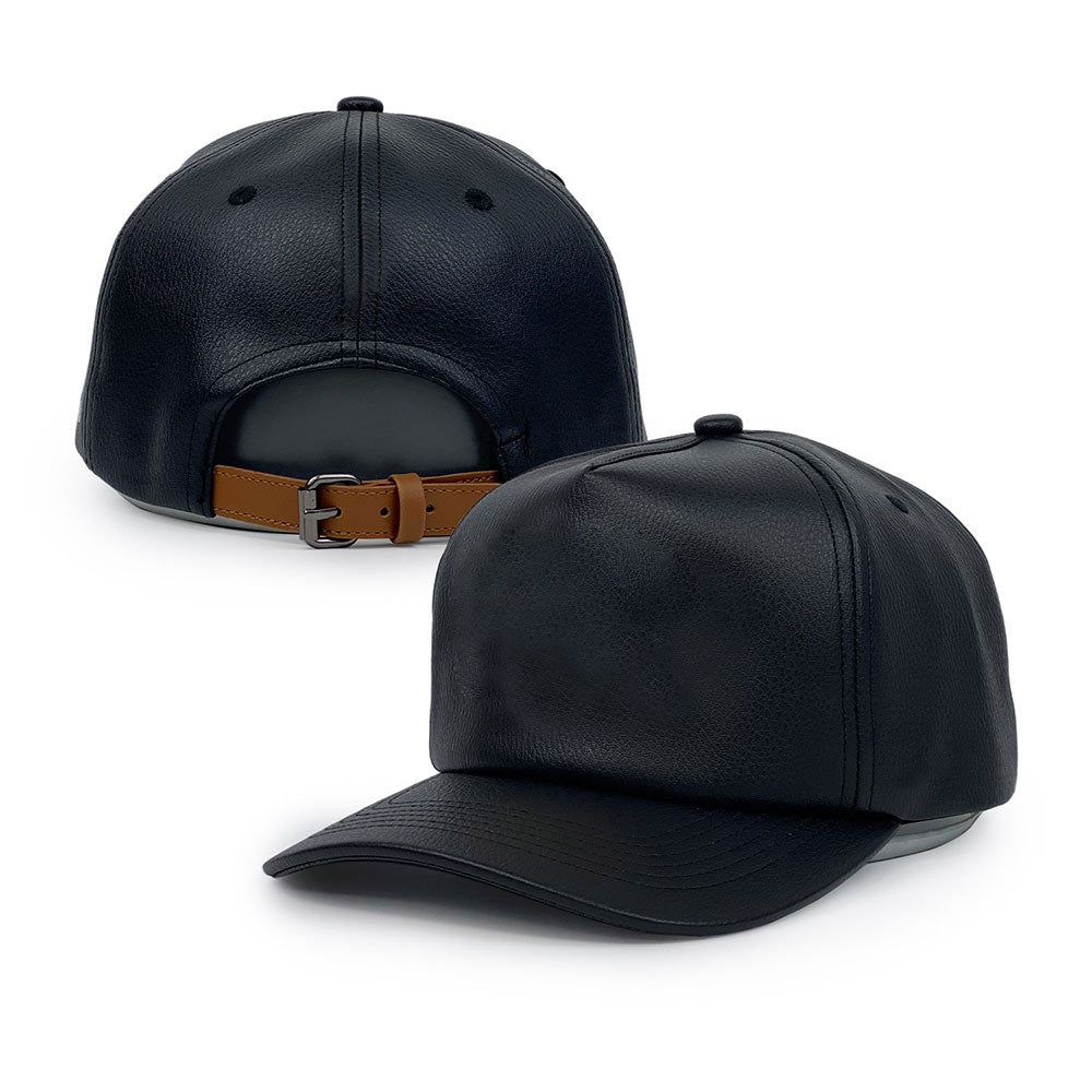 black Leather dad hats