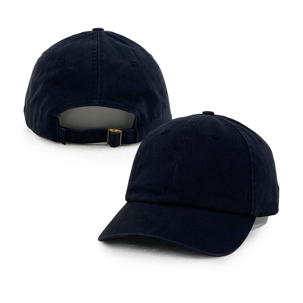 black 6 panel cotton dad hats