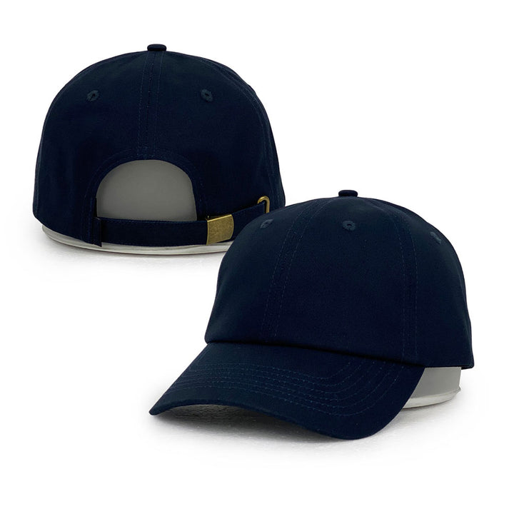 navy 6 panel cotton dad hats