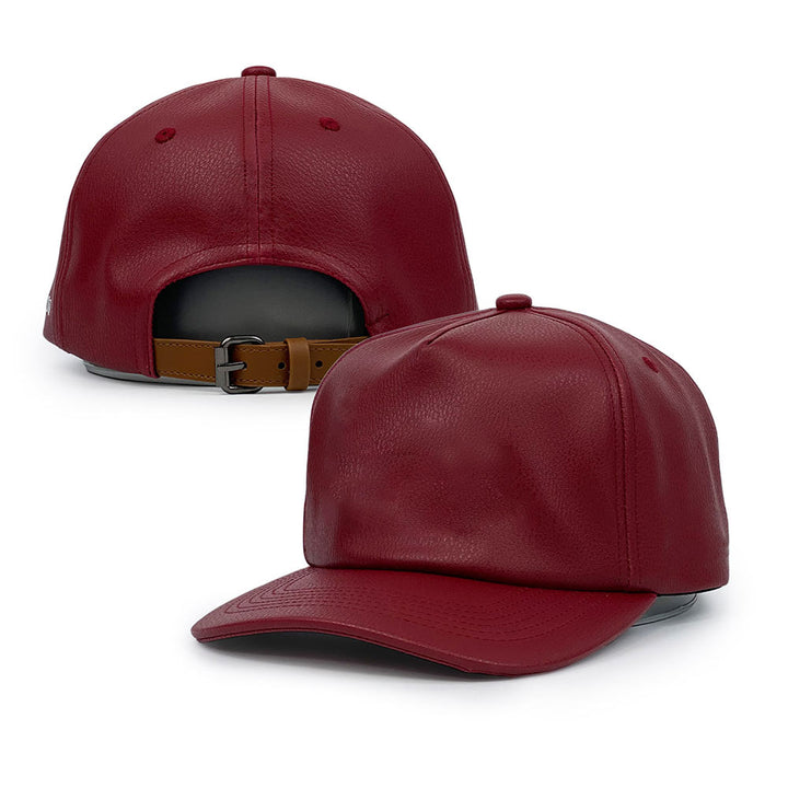 red Leather dad hats