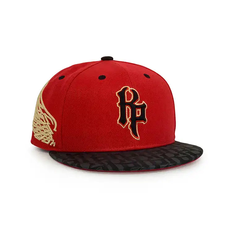 red polyester fitted hat-1