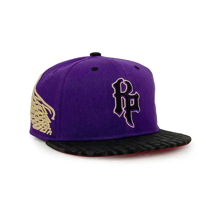 purple polyester fitted hat-1