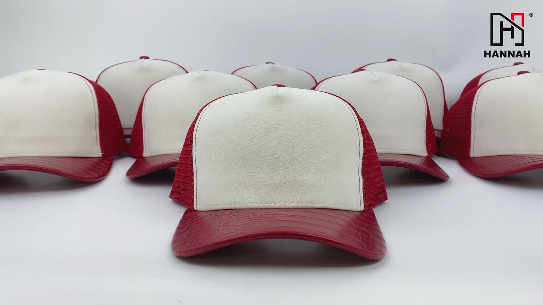 Custom 5 Panel Leather Suede Trucker Hats
