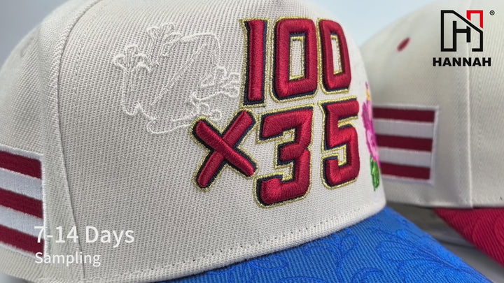 Decorative Cap Bill Polyester Structured Baseball Cap