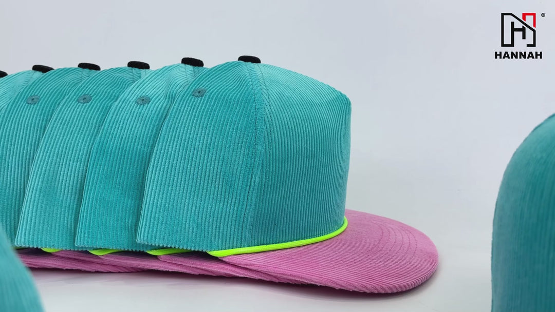 Corduroy structured snapback hats