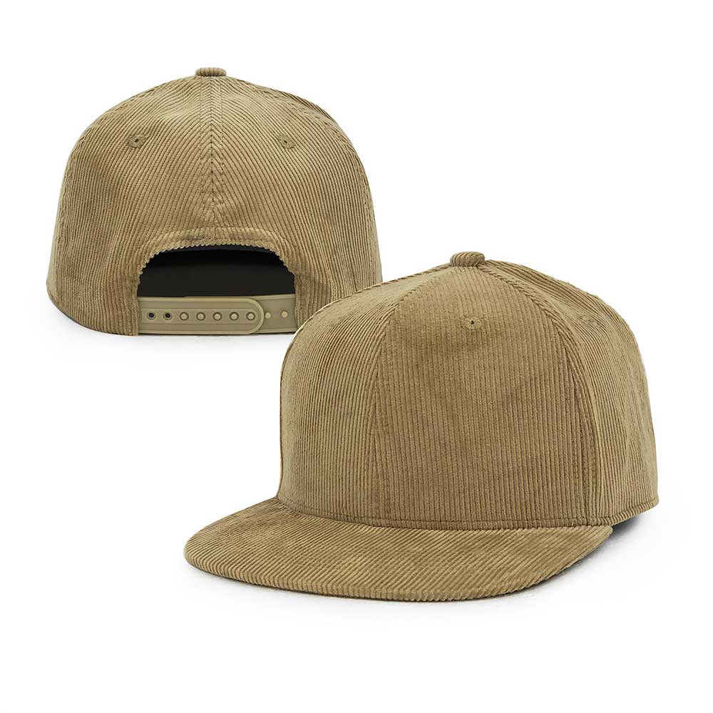 bronze corduroy 6 panel snapback hats
