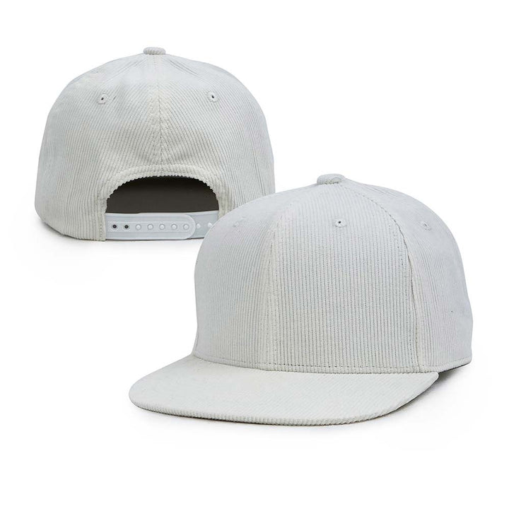 white corduroy 6 panel snapback hats