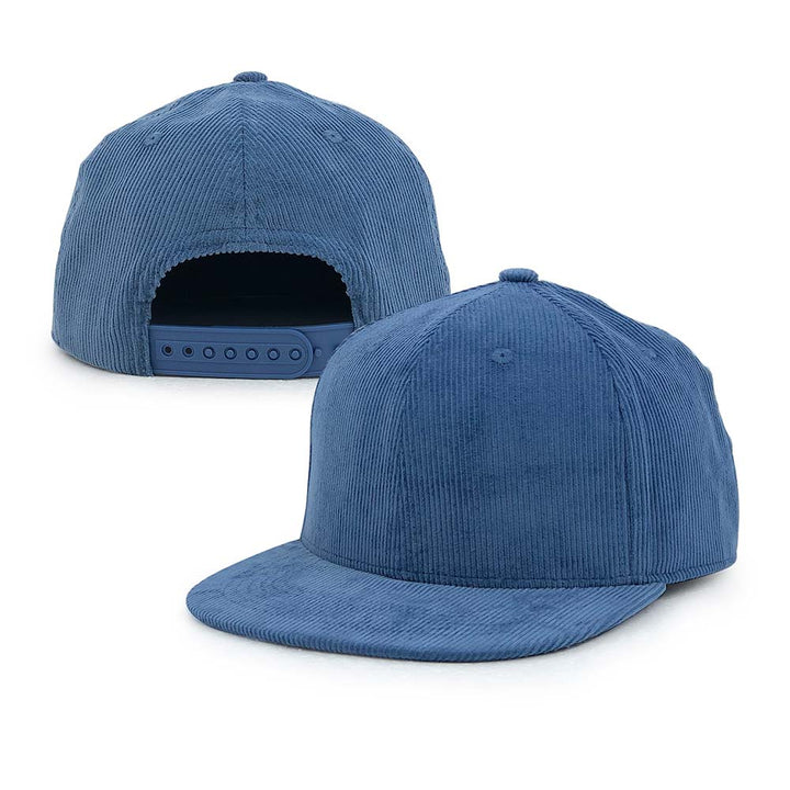 dodger blue corduroy 6 panel snapback hats