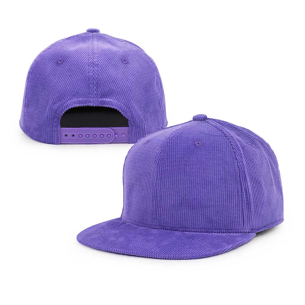purple corduroy 6 panel snapback hats