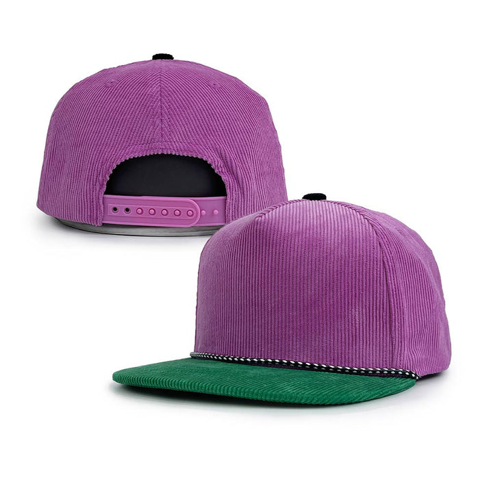 pale violetRed green corduroy structured snapback hats