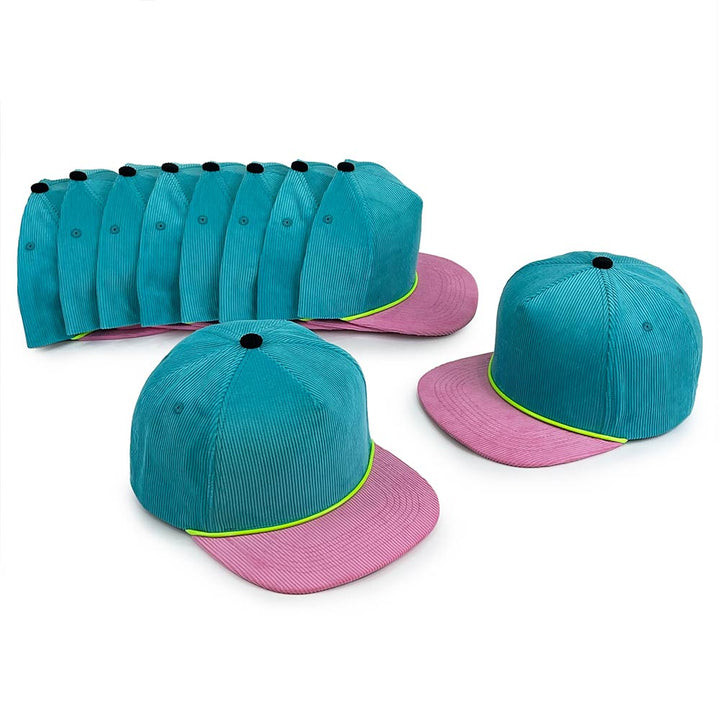 Corduroy structured snapback hats