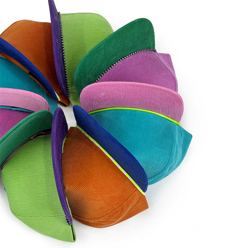 multi color corduroy structured snapback hats