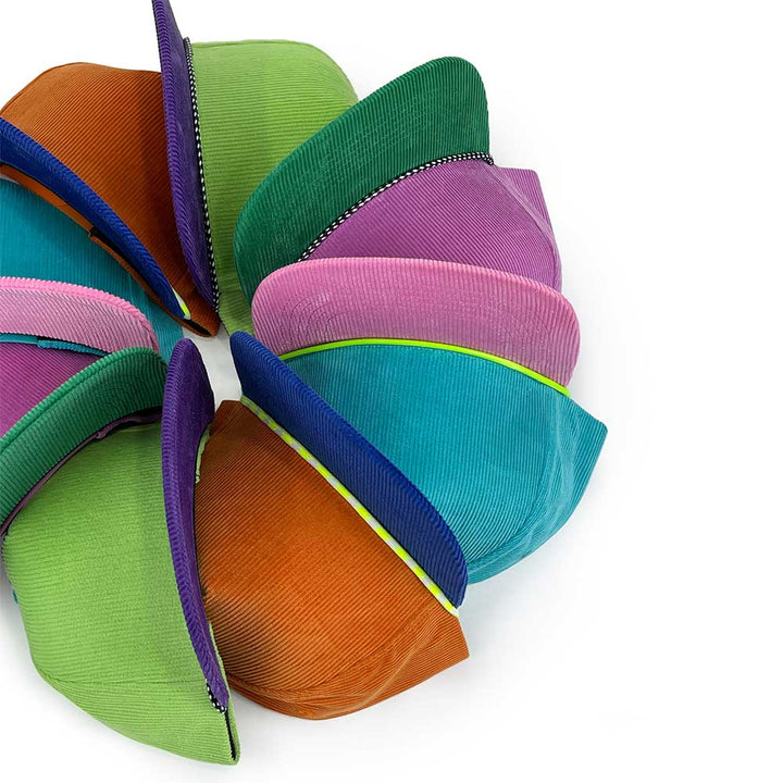 multi color corduroy structured snapback hats