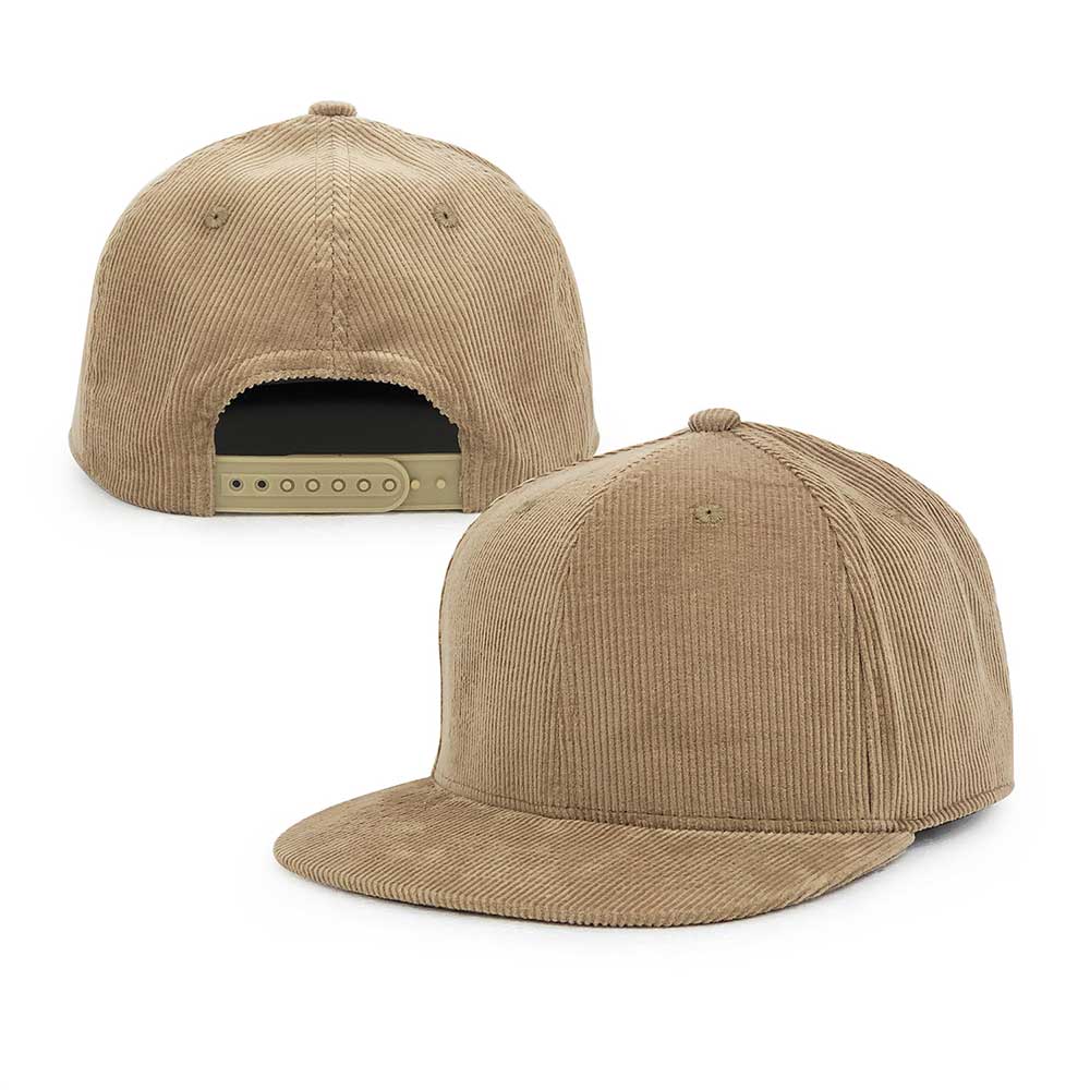 beige corduroy 6 panel snapback hats
