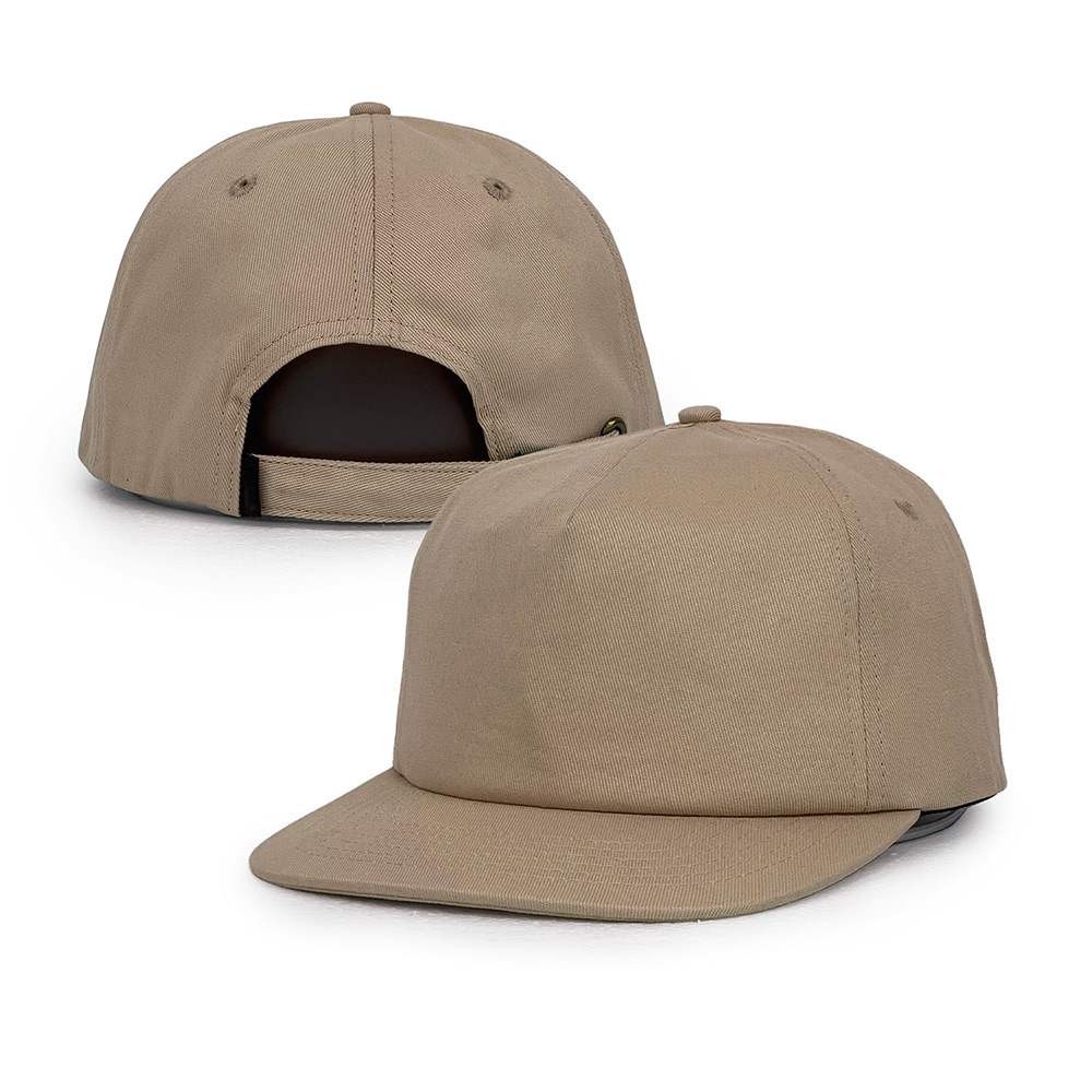 beige cotton snapback caps