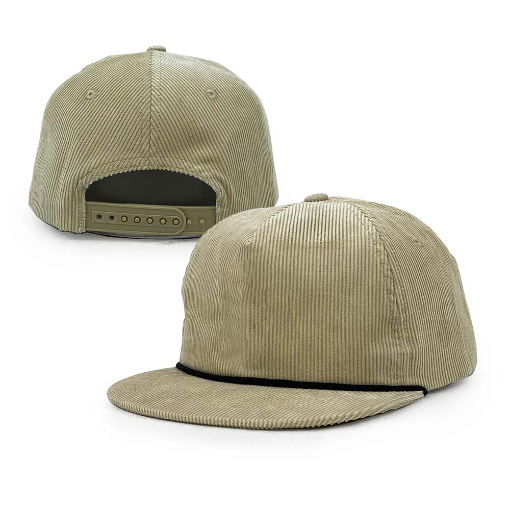beige corduroy unstructured snapback cap