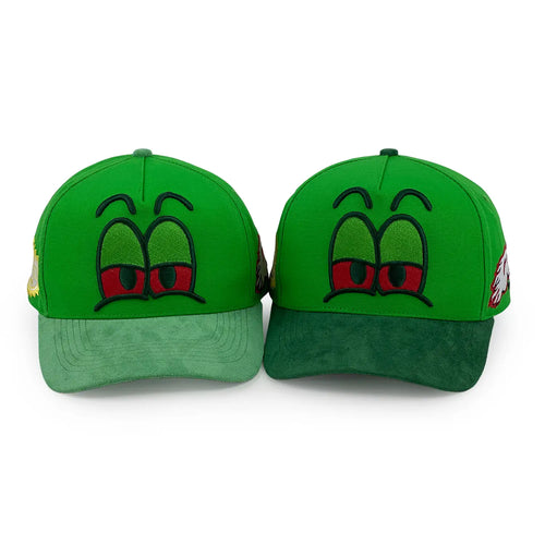 Suede Bill 5 Panel Hat,Dark Green Baseball Cap
