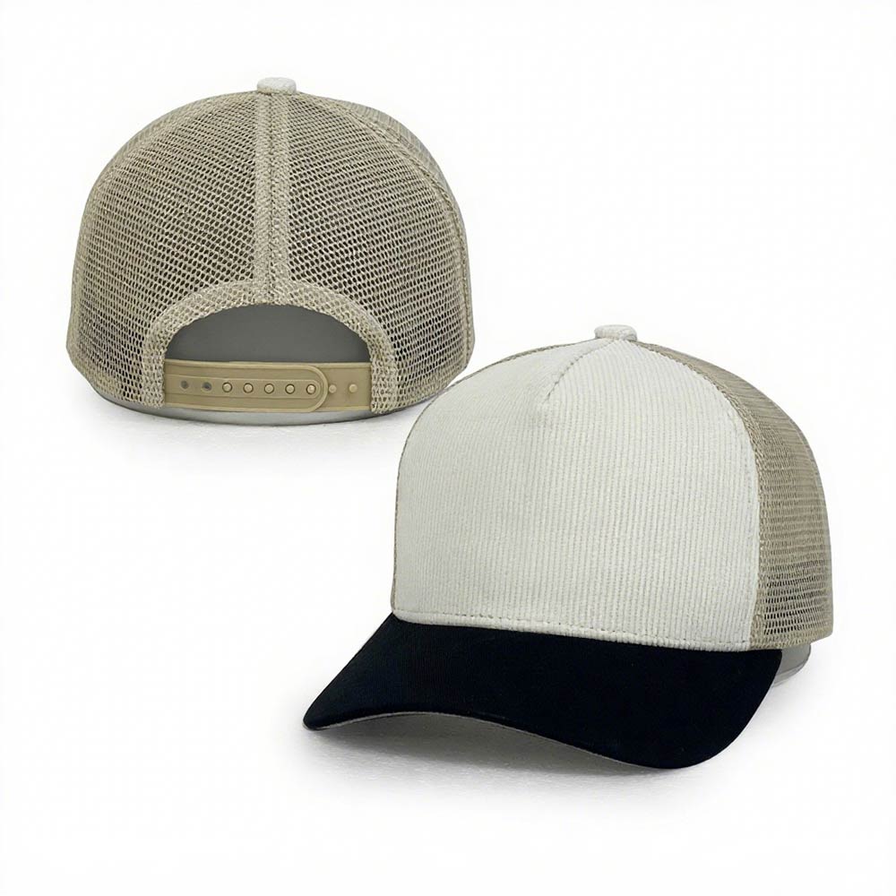 floral white corduroy mesh trucker hats