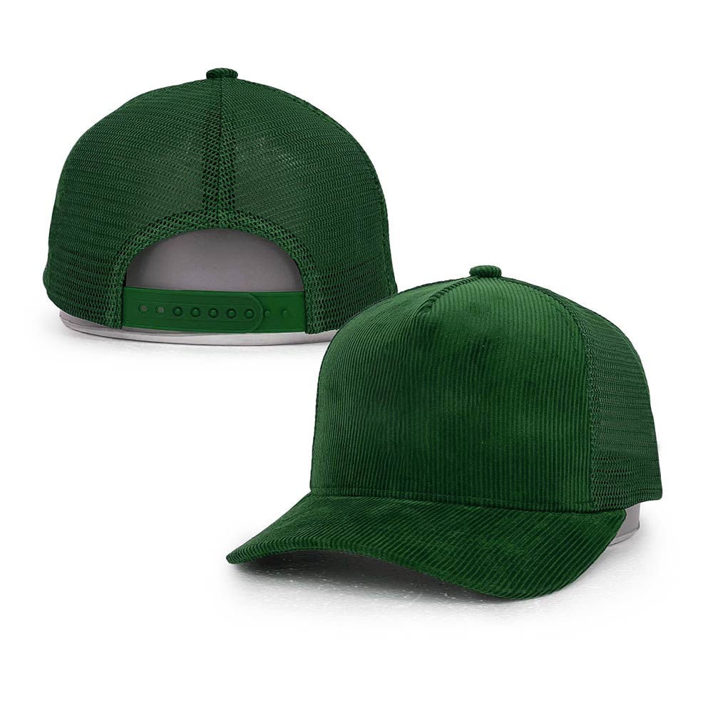 green corduroy mesh trucker hats