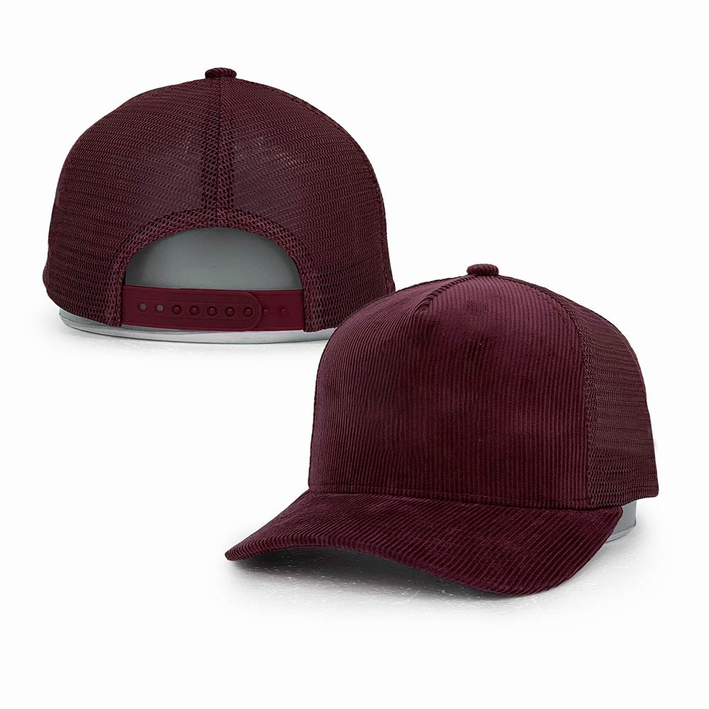 brown corduroy mesh trucker hats