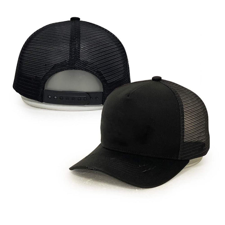 black mesh cotton 5 panel trucker hats