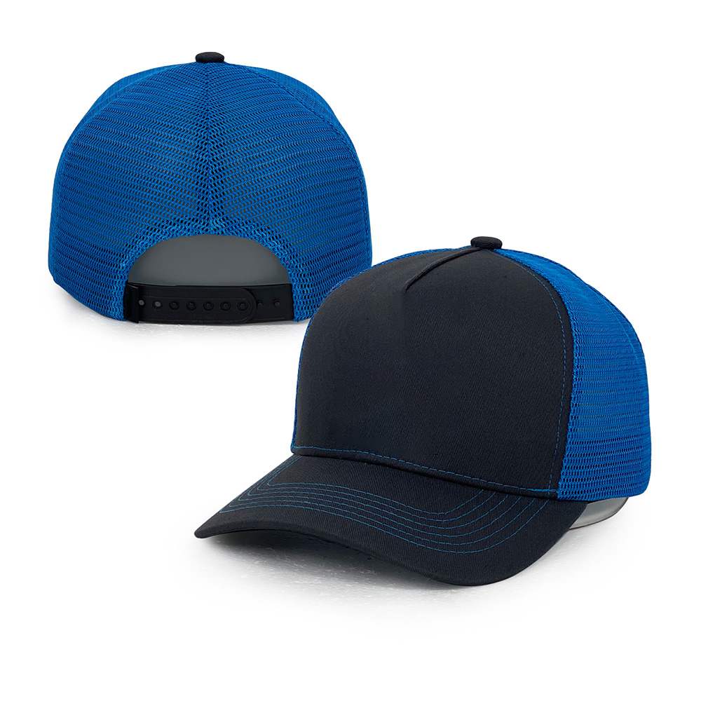 dodger blue gray mesh cotton 5 panel trucker hats
