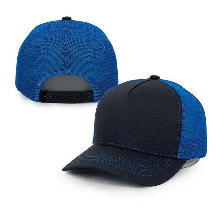 dodger blue gray mesh cotton 5 panel trucker hats