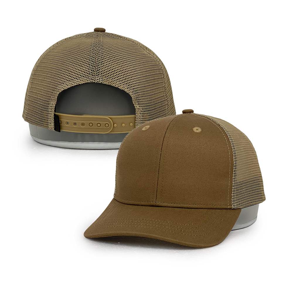 bronze 6 panel cotton mesh trucker hats